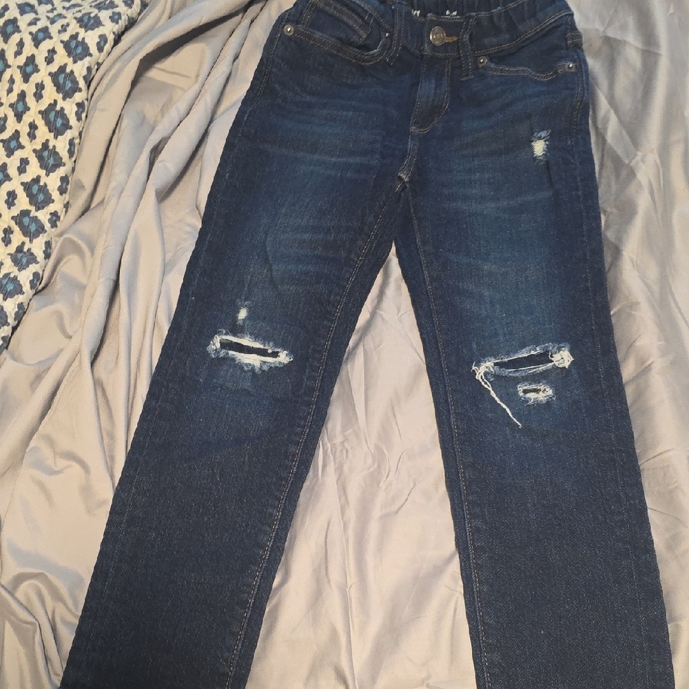 Old Navy Kids Dark Blue Distressed Jeans
